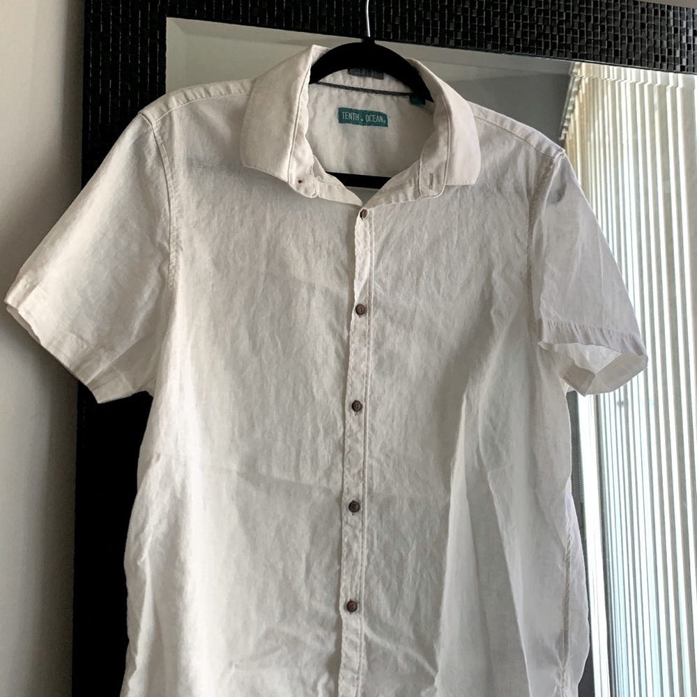 Basic White Button Down Short Sleeve Shirt